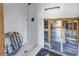 Bathroom with white subway tile and hexagonal floor tile at 4511 Helena Ne St, St Petersburg, FL 33703