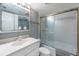 Clean bathroom, featuring a shower/tub combo and updated vanity at 6006 Gulf Dr # 207, Holmes Beach, FL 34217