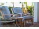 Outdoor seating area with comfortable chairs and view of lush tropical foliage at 123 8Th E St, Tierra Verde, FL 33715