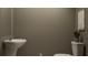 Clean and simple bathroom with pedestal sink and toilet at 12442 Sweet Angel Aura Way, Parrish, FL 34219
