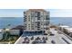 Aerial view of waterfront building with parking at 6372 Palma Del Mar S Blvd # 505, St Petersburg, FL 33715