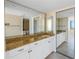 Bathroom boasts granite countertops and white cabinets at 6372 Palma Del Mar S Blvd # 505, St Petersburg, FL 33715