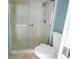 Shower and toilet in updated bathroom at 6372 Palma Del Mar S Blvd # 505, St Petersburg, FL 33715