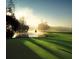 Early morning mist on the golf course with a flag and water feature at 36750 Us Highway 19 N # 06110, Palm Harbor, FL 34684