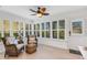 Relaxing sunroom with wicker chairs and large windows offering natural light at 105 Aspen Cir # 105, Seminole, FL 33777