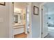 Bathroom with vanity and toilet at 1406 Butch Cassidy Trl, Wimauma, FL 33598