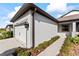 Side view of a single-story home showcasing the exterior wall, garage, and walkway at 6421 Mooring Line Cir, Apollo Beach, FL 33572