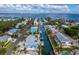 Bird's eye view of waterfront homes and canals at 744 Jungle Queen Way, Longboat Key, FL 34228