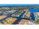 Aerial view of waterfront homes and canals at 805 Callista Cay Loop, Tarpon Springs, FL 34689