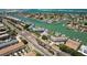 Daytime aerial view showcasing the community's location near the water and road access at 370 Pinellas Bayway S # E, Tierra Verde, FL 33715