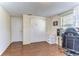 Practical bedroom with neutral walls and a sizable closet at 5624 Mccoy Ct, Zephyrhills, FL 33542
