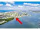High-altitude aerial view of the coastal region, highlighting the property's proximity to the beach at 307 10Th Ave, Indian Rocks Beach, FL 33785