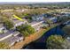 Aerial view highlighting a townhome near a canal in a quiet community at 6289 93Rd N Ter # 4302, Pinellas Park, FL 33782