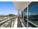 Scenic balcony with seating offering panoramic views of the city skyline and waterfront at 15 Avalon St # 704, Clearwater Beach, FL 33767