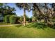 Side view of a house with a large tree and green lawn at 502 N Herchel Dr, Temple Terrace, FL 33617