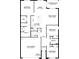 Floor plan showcasing the layout of a three-bedroom, two-bathroom home with a two-car garage at 5403 Oxford Gray Rd, Wesley Chapel, FL 33545