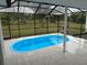 Inviting pool and screen enclosure in the backyard at 3349 Overland Dr, Holiday, FL 34691