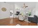 Spacious living room with hardwood floors, recessed lights and a neutral color palette at 4327 Murfield E Dr, Bradenton, FL 34203