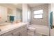Stylish bathroom with decorative tile and a single vanity at 4401 Plumosa St, Spring Hill, FL 34607