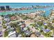 Bird's-eye view of the coastal region, capturing houses, streets, and a serene waterfront scene at 504 79Th Ave, St Pete Beach, FL 33706