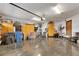 Two-car garage with built-in storage cabinets at 6613 Seabird Way, Apollo Beach, FL 33572