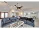 Open living room with view of the kitchen and dining area at 6613 Seabird Way, Apollo Beach, FL 33572