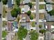 An aerial view of a residential neighborhood with houses, trees, and streets at 8391 76Th Ave, Seminole, FL 33777