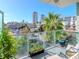 Balcony with city views, potted plants, and outdoor seating at 912 Channelside Dr # 2412, Tampa, FL 33602