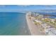 Aerial shot of beachfront property with ocean views and resort buildings at 411 Belle Isle Ave, Belleair Beach, FL 33786