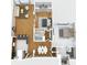 Detailed floor plan showcasing the layout of the home's kitchen, living room, bedrooms, and bathroom at 7400 Sun Island Dr # 501, South Pasadena, FL 33707