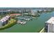 Waterfront condo community featuring a marina, boat docks, and beautiful water views at 7400 Sun Island Dr # 501, South Pasadena, FL 33707