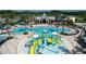 Aerial view of the community pool and splash pad at 9710 Runaway Breeze Dr, Land O Lakes, FL 34637