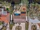 Bird's-eye view showcasing a house with a pool and lush landscaping at 243 45Th Ne Ave, St Petersburg, FL 33703