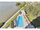 An aerial view of the community pool and surrounding area at 4 Belleview Blvd # 801, Belleair, FL 33756