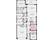 Floor plan showcasing the layout of a four-bedroom, three-bathroom home with a two-car garage at 708 Sky Shade Dr, Apollo Beach, FL 33572