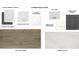 A collection of interior finishes for kitchen cabinets, countertops, backsplash, flooring, and primary bath at 3707 109Th E St, Palmetto, FL 34221