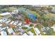 An aerial view of the property highlighted within the community at 37226 Lakewood Dr, Zephyrhills, FL 33542