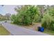 View of the home's driveway and front yard with trees and some overgrown vegetation at 5960 Tower Rd, Land O Lakes, FL 34638