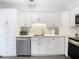 Modern kitchen featuring stainless steel appliances and white cabinetry at 12914 Fairway Dr # A, Hudson, FL 34667