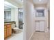 Bathroom with shower, toilet and granite countertop at 18120 Wayne Rd, Odessa, FL 33556