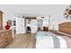 Bedroom with built-in shelving, workspace, and attached bathroom at 5130 Brittany S Dr # 505, St Petersburg, FL 33715