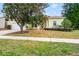 Yellow house with landscaping and a white garage door at 11032 Lynn Lake Cir, Tampa, FL 33625