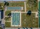 Aerial view of shuffleboard courts in a landscaped area at 143 Boca Ciega Point N Blvd, St Petersburg, FL 33708