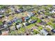 An aerial view of a property, highlighting its location within a residential neighborhood with several homes and yards at 154 81St N Ave, St Petersburg, FL 33702