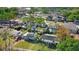 Aerial perspective of a neighborhood, showing a mix of homes, backyards, and lush greenery at 154 81St N Ave, St Petersburg, FL 33702