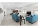 Bright living room featuring teal sofas and a large TV at 1716 22Nd N Ave, St Petersburg, FL 33713
