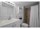 Clean bathroom with shower/tub combo, vanity, and tiled flooring at 1945 Pelican Landing Blvd # 616, Clearwater, FL 33762