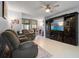 Spacious living room featuring a ceiling fan and comfortable seating at 1945 Pelican Landing Blvd # 616, Clearwater, FL 33762