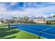 Community tennis court with a blue and green surface at 11726 Renaissance Blvd, Venice, FL 34293