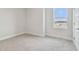 Bright bedroom features a carpeted floor and a window with a scenic lake view at 11846 Mile Marsh Dr, Riverview, FL 33569